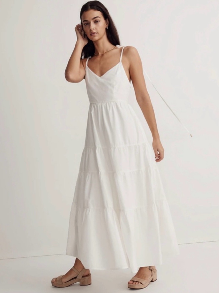 Madewell Sidonie Poplin Maxi Dress, Petite Xs, Nwt, Lighthouse White